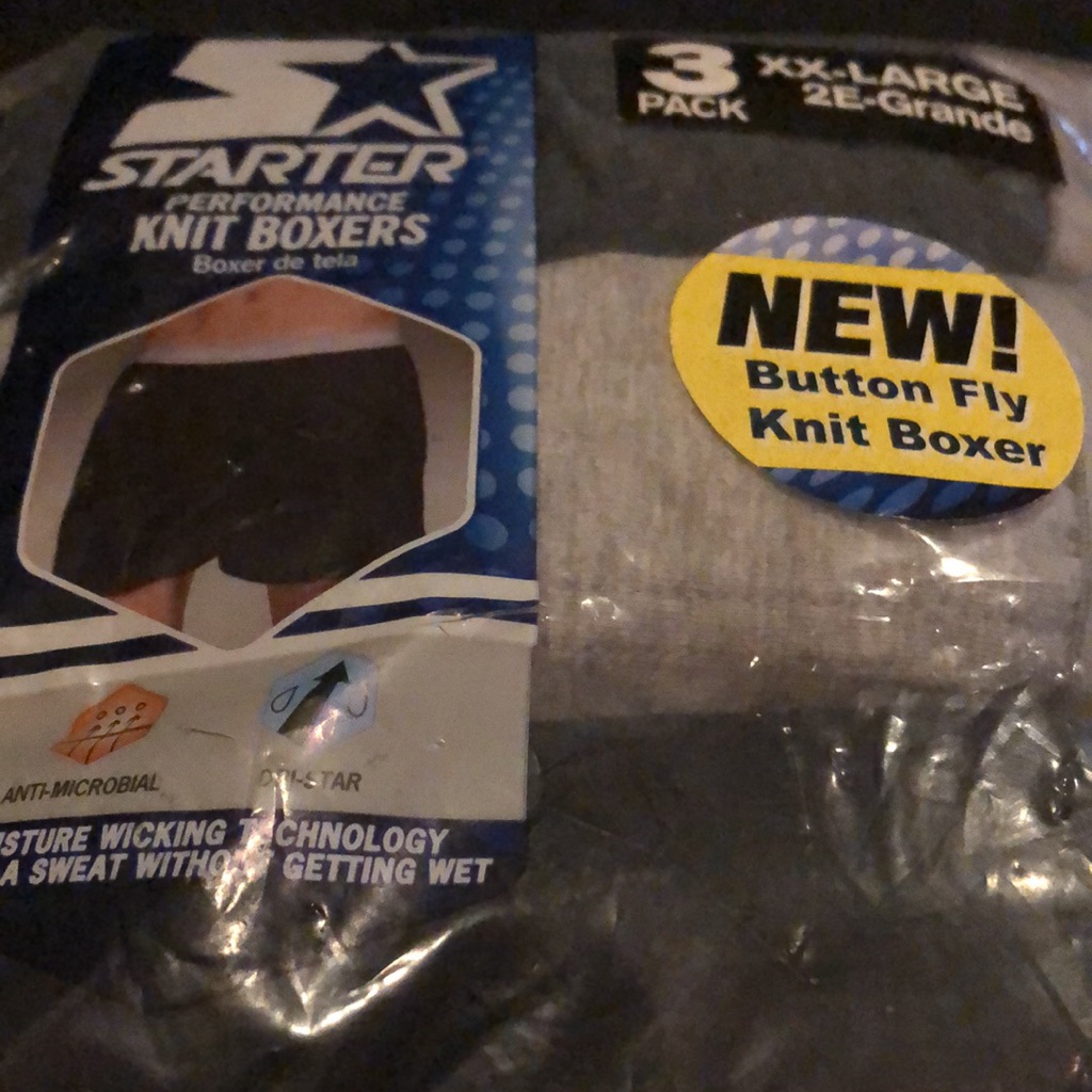 Boxers 3 Pack Mens New Size Xxl Waist 44-46" Knit Cotton Starter